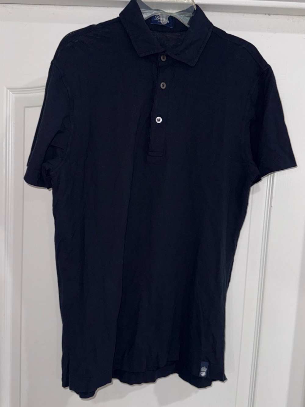Drumohr Men's Black Polo Shirt